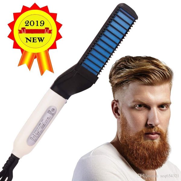 electric beard straightener for men - beard iron- professional quick styling comb for ceramic ionic heating portable brush with anti-scald, Black
electric beard straightener for men - beard iron- professional quick styling comb for ceramic ionic heating portable brush with anti-scald, Black