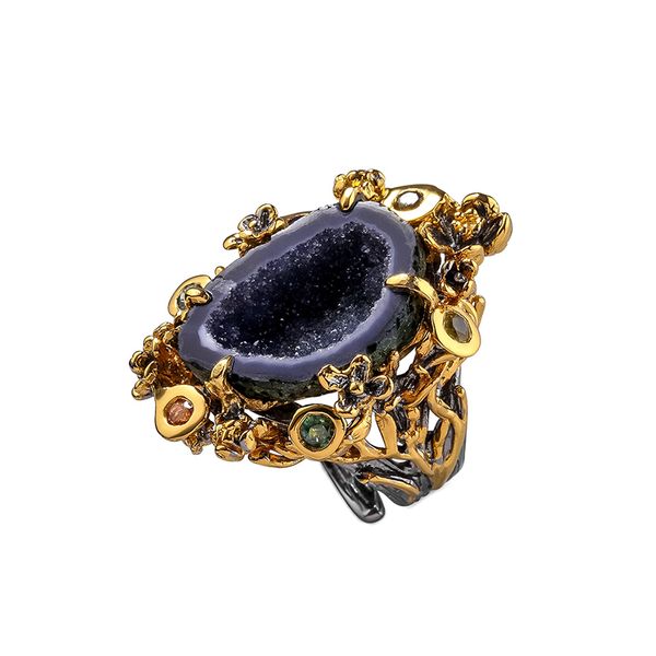 jewelry processing custom designed original natural crystal cave retro ring italian handmade s925 silver jewelry, Golden;silver
jewelry processing custom designed original natural crystal cave retro ring italian handmade s925 silver jewelry, Golden;silver