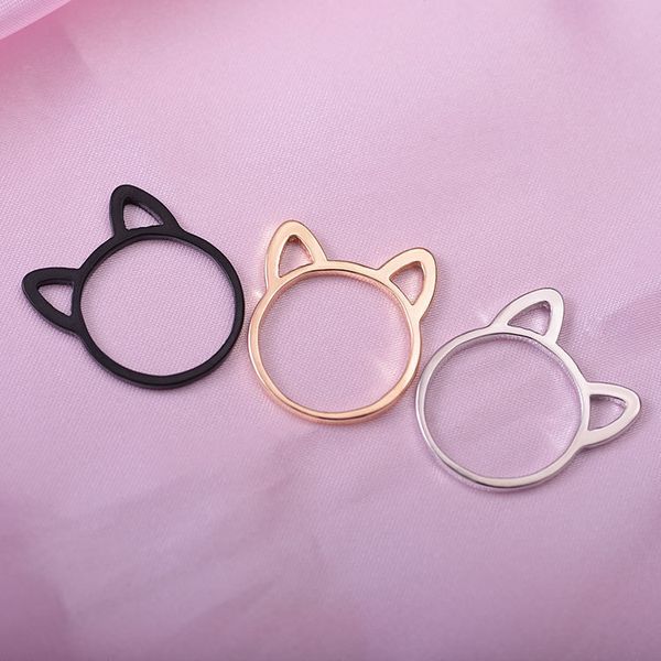 new simple creative design hollow cat ear ring three color cute female ring gift, Golden;silver
new simple creative design hollow cat ear ring three color cute female ring gift, Golden;silver