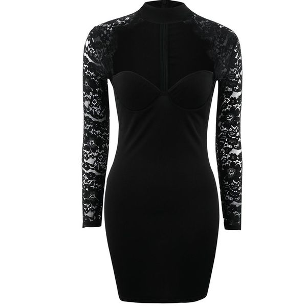 spring autumn women lace patchwork mini dresses 2020 hollow out club party dress fashion vestidos slim package hip dress, White;black
spring autumn women lace patchwork mini dresses 2020 hollow out club party dress fashion vestidos slim package hip dress, White;black