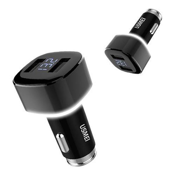 usmei c6 car charger with breathing light car battery power indicator dual usb ports - black
usmei c6 car charger with breathing light car battery power indicator dual usb ports - black