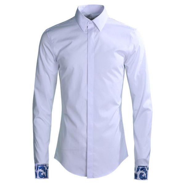 men shirt luxury cuff embroidery party mens fashion long sleeve slim fit man plus size 4xl casual shirts, White;black
men shirt luxury cuff embroidery party mens fashion long sleeve slim fit man plus size 4xl casual shirts, White;black