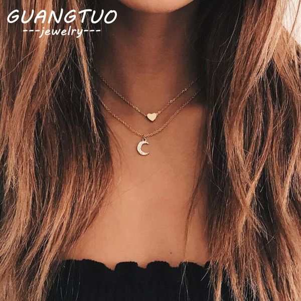new fashion heart crescent moon chains necklaces personality love crystal double layers collares femmes women jewelry gift nb150, Silver
new fashion heart crescent moon chains necklaces personality love crystal double layers collares femmes women jewelry gift nb150, Silver