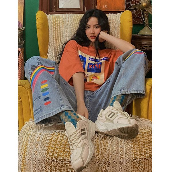 factory direct retro personalized niche graffiti jeans women 2020 spring new all-match wide leg pants fashion, Red
factory direct retro personalized niche graffiti jeans women 2020 spring new all-match wide leg pants fashion, Red