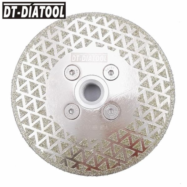 dt-diatool 1pc electroplated diamond cutting & grinding blade m14 flange for tile marble single side coated diamond saw blade
dt-diatool 1pc electroplated diamond cutting & grinding blade m14 flange for tile marble single side coated diamond saw blade