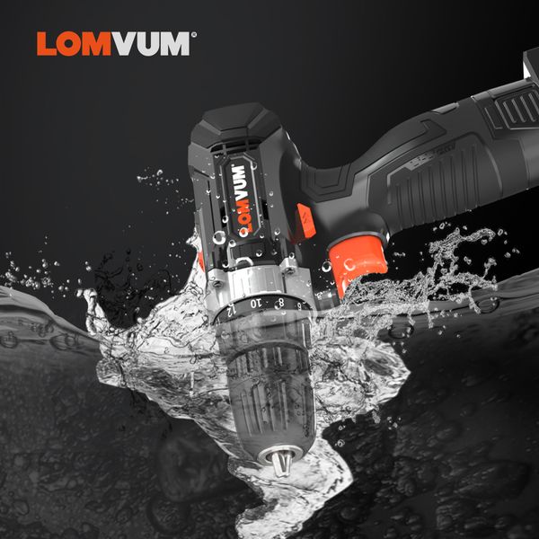 lomvum cordless drill 25v with power indicator and carry box powerful electric drill