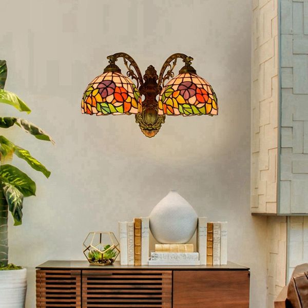 american coloured glass wall lights living room dining room corridor glass sconce retro tiffany style double head wall lamp tf039
american coloured glass wall lights living room dining room corridor glass sconce retro tiffany style double head wall lamp tf039
