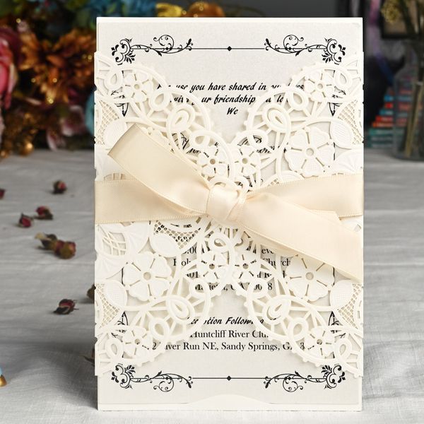 50 pieces laser cut wedding invitations with ivory lace sleeve invite cards for bridal shower engagement birthday party favors
50 pieces laser cut wedding invitations with ivory lace sleeve invite cards for bridal shower engagement birthday party favors