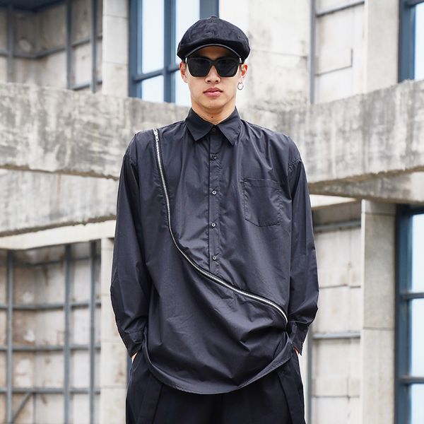 male long design hip hop retro fashion loose dress shirts men japan streetstyle zipper long sleeve casual shirt, White;black
male long design hip hop retro fashion loose dress shirts men japan streetstyle zipper long sleeve casual shirt, White;black