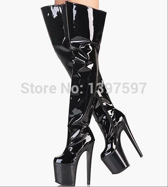 58cm length extreem high heel 20cm 8 inch thigh high 8" high-heels black shiny platform boots zip over the knee boots
58cm length extreem high heel 20cm 8 inch thigh high 8" high-heels black shiny platform boots zip over the knee boots
