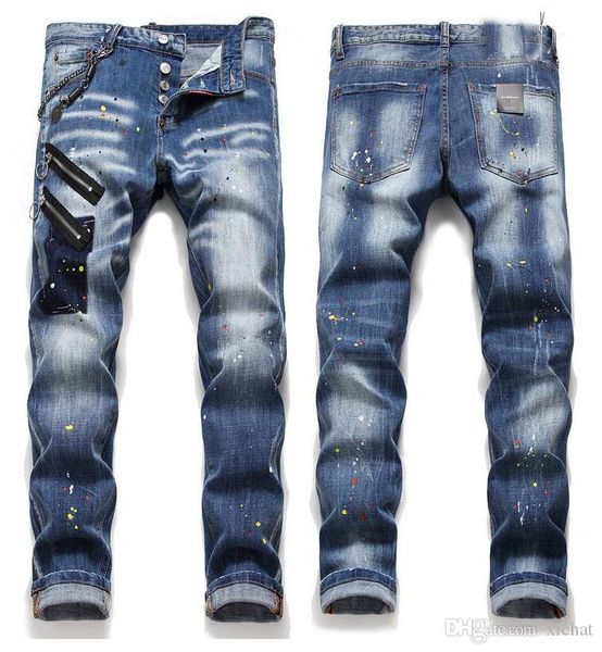 mens painted straight leg jeans fashion designer slim fit washed zipper panelled motocycle denim pants scrathed hip hop trousers 1042, Blue
mens painted straight leg jeans fashion designer slim fit washed zipper panelled motocycle denim pants scrathed hip hop trousers 1042, Blue