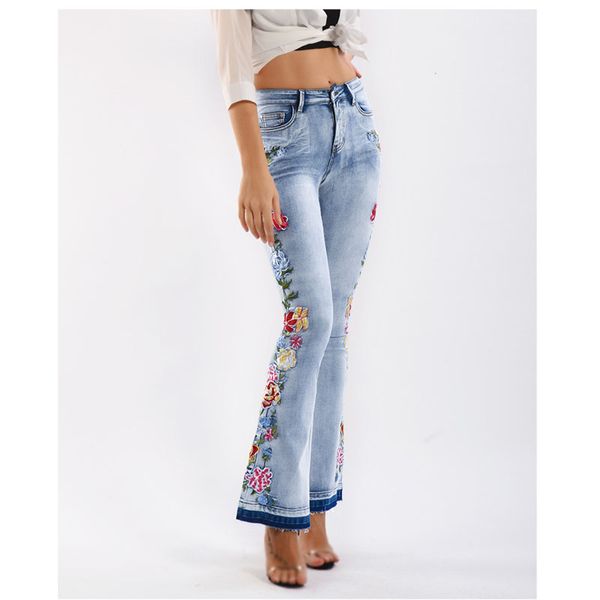 women's fashion slim fitting stereoscopic 3d embroidery flowers washed jeans tassel hem boot cut trousers plus size s-4xl, Blue
women's fashion slim fitting stereoscopic 3d embroidery flowers washed jeans tassel hem boot cut trousers plus size s-4xl, Blue