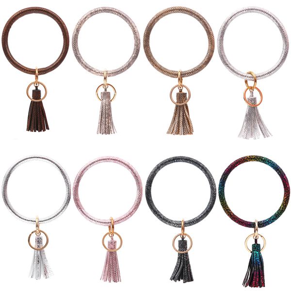 snakeskin pu tassel bracelet keychain leather keyring bracelet shinning colors wristlet keychain bangle, Black
snakeskin pu tassel bracelet keychain leather keyring bracelet shinning colors wristlet keychain bangle, Black