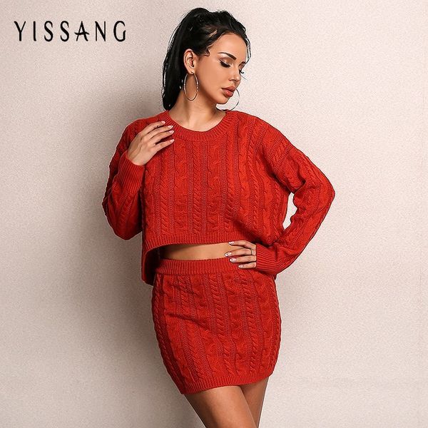 yissang 2018 and knitted skirt 2 piece set women hollow out bodycon full sleeve sweatshirt autumn tracksuit women set, White
yissang 2018 and knitted skirt 2 piece set women hollow out bodycon full sleeve sweatshirt autumn tracksuit women set, White