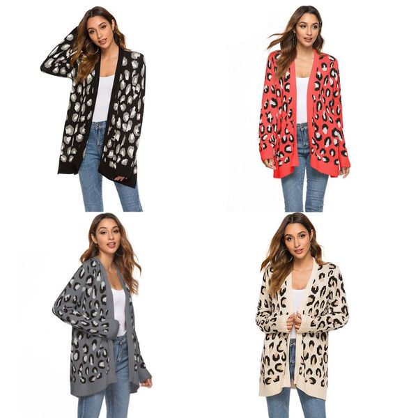 women leopard print open front cardigan long sleeve knitted sweater side slit autumn thigh length outerwear coat s-2xl, White
women leopard print open front cardigan long sleeve knitted sweater side slit autumn thigh length outerwear coat s-2xl, White
