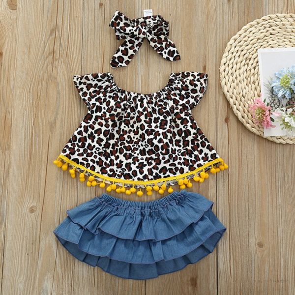 baby girl leopard outfits set summer infant clothing sleeveless solid color denim shorts skirt headbands kids clothes 2, White
baby girl leopard outfits set summer infant clothing sleeveless solid color denim shorts skirt headbands kids clothes 2, White