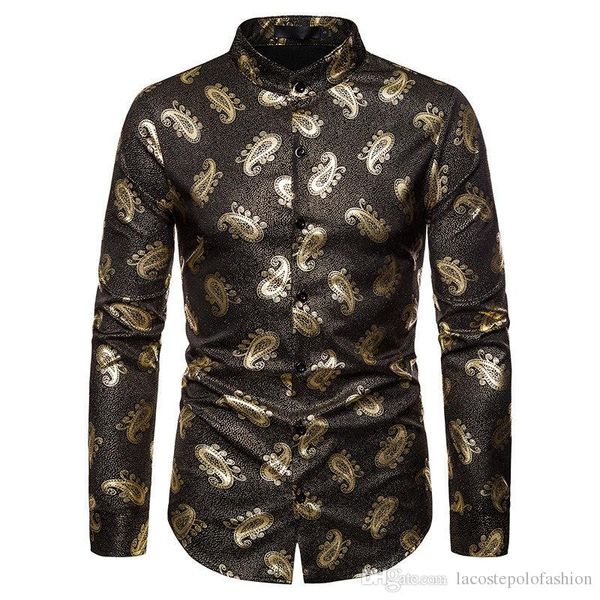 paisley print mens designer shirt luxury gold mens casual clothes fashion styles homme long sleeve, White;black
paisley print mens designer shirt luxury gold mens casual clothes fashion styles homme long sleeve, White;black