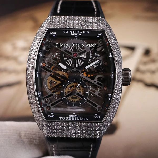 new men's collection vanguard v 45 s6 sqt nr br hollow skeleton black dial automatic mens watch diamond case leather/rubber strap watch, Slivery;brown
new men's collection vanguard v 45 s6 sqt nr br hollow skeleton black dial automatic mens watch diamond case leather/rubber strap watch, Slivery;brown