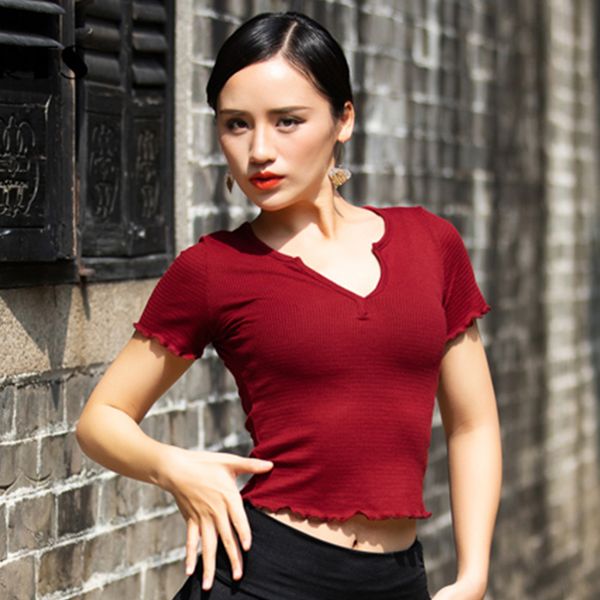 latin shirt short sleeve v collar women latin dance rumba cha cha samba tango salsa practice dancewear ladies dnv11665, Black;red
latin shirt short sleeve v collar women latin dance rumba cha cha samba tango salsa practice dancewear ladies dnv11665, Black;red