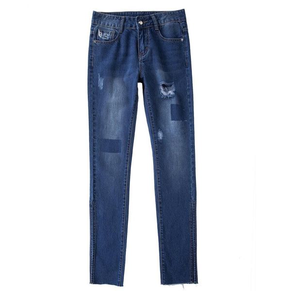 2019 personality side slit jeans splicing hole jeans women spring summer color matching straight pants plus size, Blue
2019 personality side slit jeans splicing hole jeans women spring summer color matching straight pants plus size, Blue