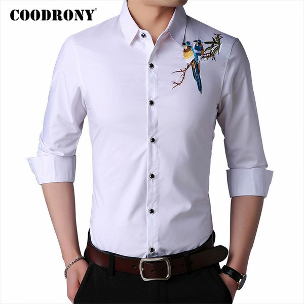 men's casual shirts coodrony brand shirt men spring autumn long sleeve cotton chemise homme chinese style floral embroidery mens c6069, White;black
men's casual shirts coodrony brand shirt men spring autumn long sleeve cotton chemise homme chinese style floral embroidery mens c6069, White;black