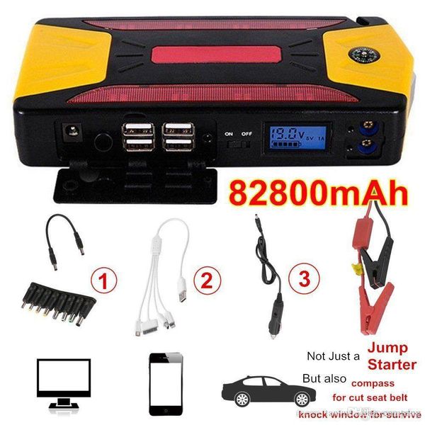 professional 82800mah pack car jump starter emergency charger booster power bank battery kit 600a
professional 82800mah pack car jump starter emergency charger booster power bank battery kit 600a