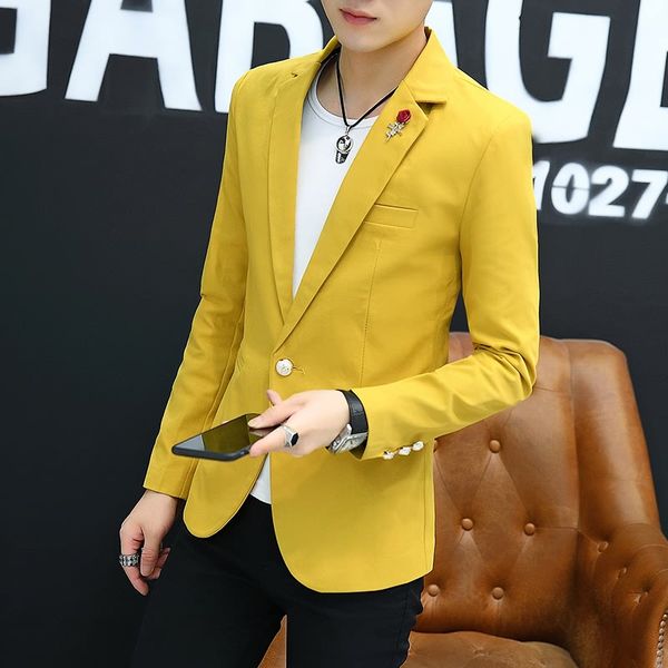 2020 men's slim fit the new autumn leisure blazer youth solid color handsome piece blazer, White;black
2020 men's slim fit the new autumn leisure blazer youth solid color handsome piece blazer, White;black