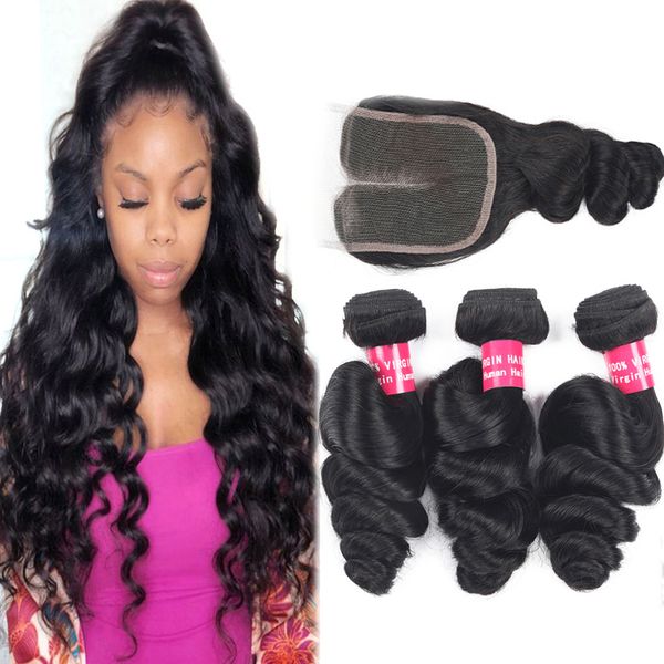 9a brazilian loose wave virgin hair extensions wholesale 3/4bundles with 4x4 lace closure curly deep wave human hair bundles with closure, Black
9a brazilian loose wave virgin hair extensions wholesale 3/4bundles with 4x4 lace closure curly deep wave human hair bundles with closure, Black