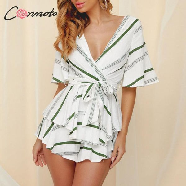 conmoto deep v neck summer jumpsuit romper women short pants backless lace up playsuit striped print casual romper, Black;white
conmoto deep v neck summer jumpsuit romper women short pants backless lace up playsuit striped print casual romper, Black;white