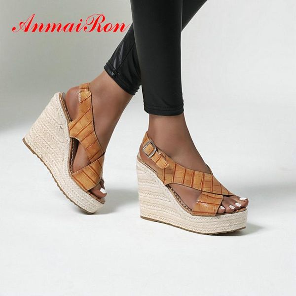 anmairon women sandals solid pu basic wedges fashion casual buckle strap high heel sandals 2020 casual shoes women size 34-43, Black
anmairon women sandals solid pu basic wedges fashion casual buckle strap high heel sandals 2020 casual shoes women size 34-43, Black