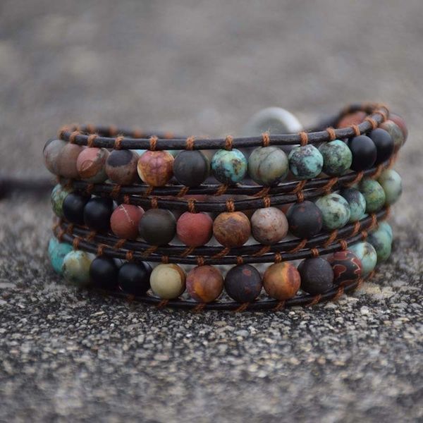 vintage leather bracelets matte stone 3 strands wrap bracelets boho bracelet handmade jewelry for men women friend gifts, Golden;silver
vintage leather bracelets matte stone 3 strands wrap bracelets boho bracelet handmade jewelry for men women friend gifts, Golden;silver