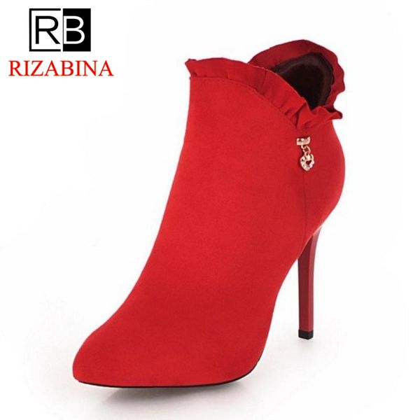 rizabina women ankle boots high heels winter warm fur shoes woman ruffles zipper boots fashion ladies shoes size 32-40, Black
rizabina women ankle boots high heels winter warm fur shoes woman ruffles zipper boots fashion ladies shoes size 32-40, Black