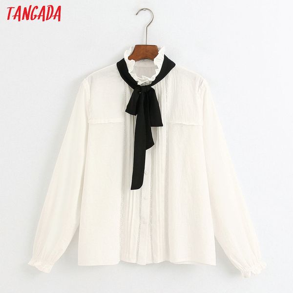 tangada women bow tie lace white shirts long sleeve elegant office ladies french style blouses 6z39
tangada women bow tie lace white shirts long sleeve elegant office ladies french style blouses 6z39