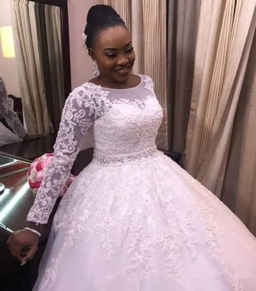 ball gown white plus size wedding dresses long sleeve jewel neck beads belt appliques lace bridal gowns custom size
ball gown white plus size wedding dresses long sleeve jewel neck beads belt appliques lace bridal gowns custom size