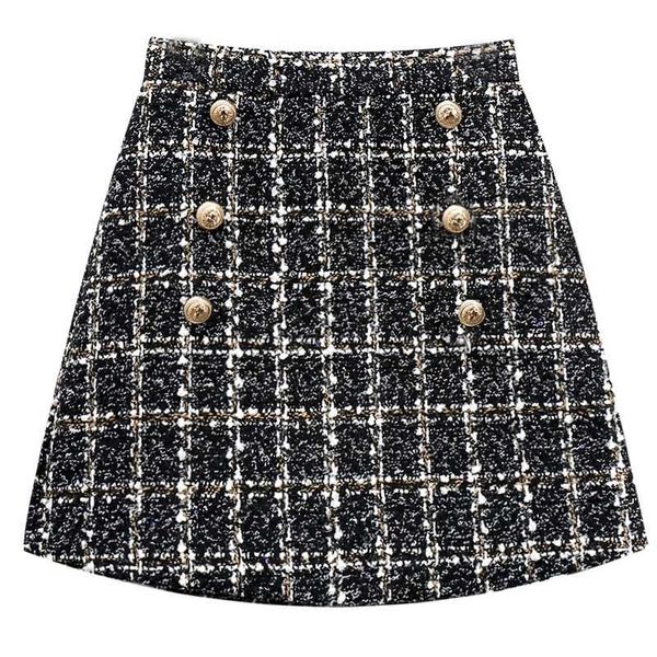 new korean of high waist tweed skirt empire with button wool half-length black short skirt autumn winter 2019 plaid skirt
new korean of high waist tweed skirt empire with button wool half-length black short skirt autumn winter 2019 plaid skirt