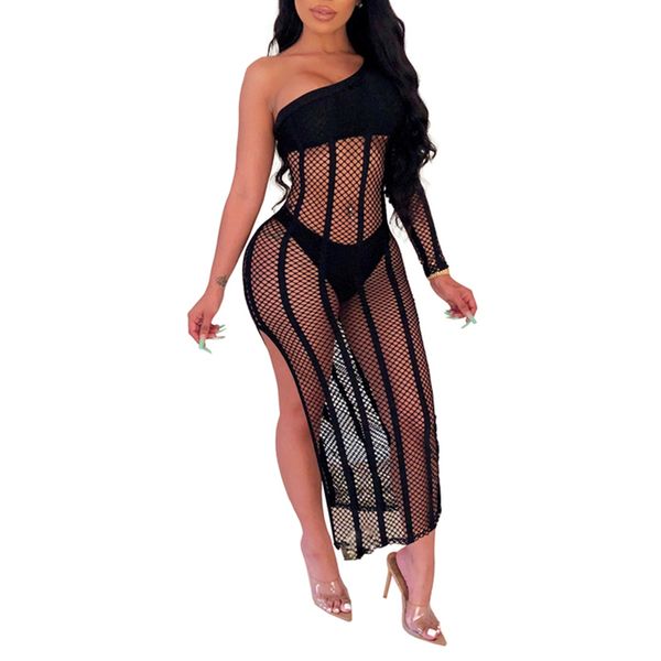 women's swimwear stock two colors beach cover up bikini slit knitted beachwear one shoulder crochet wear, White;black
women's swimwear stock two colors beach cover up bikini slit knitted beachwear one shoulder crochet wear, White;black