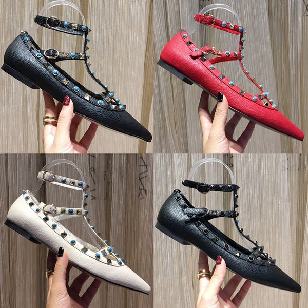 2020 fashion womens dress shoes gems rivet studded lace-up leather ballet flats sandals ladies office bridal wedding shoes, Black
2020 fashion womens dress shoes gems rivet studded lace-up leather ballet flats sandals ladies office bridal wedding shoes, Black