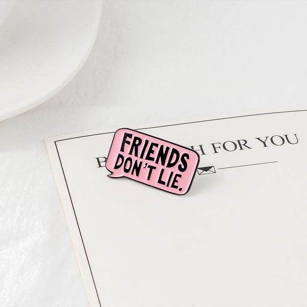 friends don't lie dialog brooch pink black cute cartoon creative personality brooch gift for girl special enamel, Gray
friends don't lie dialog brooch pink black cute cartoon creative personality brooch gift for girl special enamel, Gray