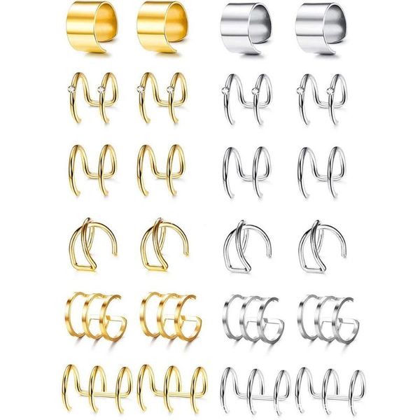 6 pairs/set punk rock clip earrings ear clip cuff earrings no piercing-clip on cartilage wrap vintage retro ear jewelry, Silver
6 pairs/set punk rock clip earrings ear clip cuff earrings no piercing-clip on cartilage wrap vintage retro ear jewelry, Silver