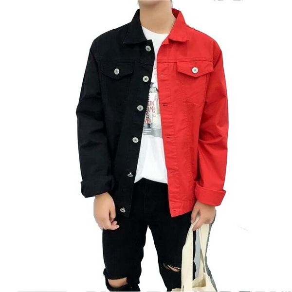 casual slim denim jacket for men jeans jacket homme letters embroided streetwear man stitching color denim coat, Black;brown
casual slim denim jacket for men jeans jacket homme letters embroided streetwear man stitching color denim coat, Black;brown
