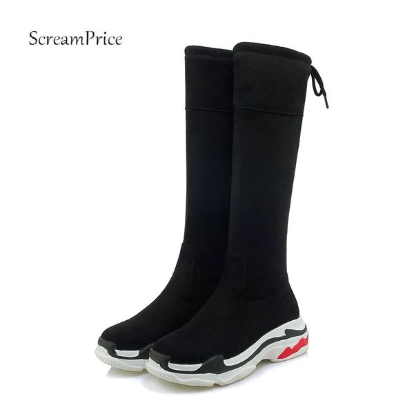 2018 winter warm fur knee high boots women faux suede flat heel comfortable fashion platform boots woman shoes plus size 43, Black
2018 winter warm fur knee high boots women faux suede flat heel comfortable fashion platform boots woman shoes plus size 43, Black