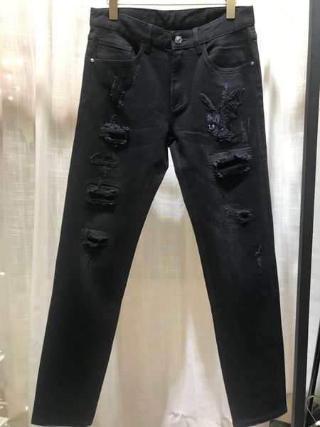 wholesale-swag mens designer brand black jeans skinny ripped destroyed stretch slim fit hop hop pants with holes for men05
wholesale-swag mens designer brand black jeans skinny ripped destroyed stretch slim fit hop hop pants with holes for men05