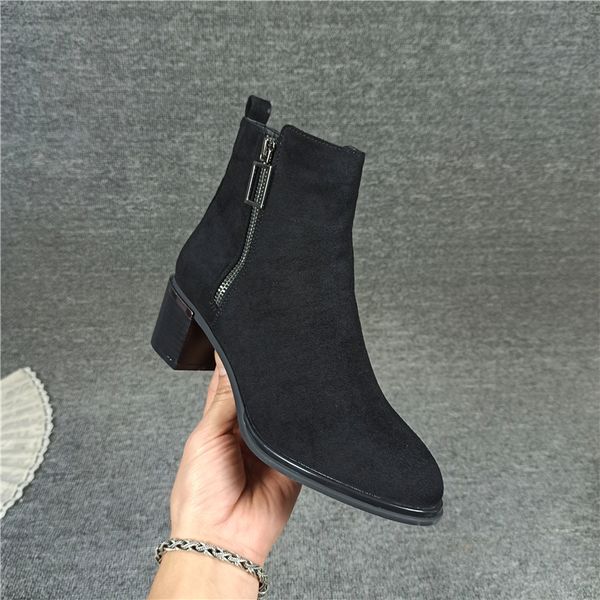 zipper round toe brand women's shoes white ankle boots booties ladies fashion low large size high heel med rubber flock solid, Black
zipper round toe brand women's shoes white ankle boots booties ladies fashion low large size high heel med rubber flock solid, Black
