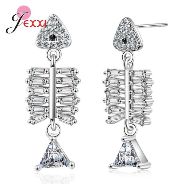 genuine 925 sterling silver dangle earrings with bright crystal women fish bones shape drop earrings
genuine 925 sterling silver dangle earrings with bright crystal women fish bones shape drop earrings