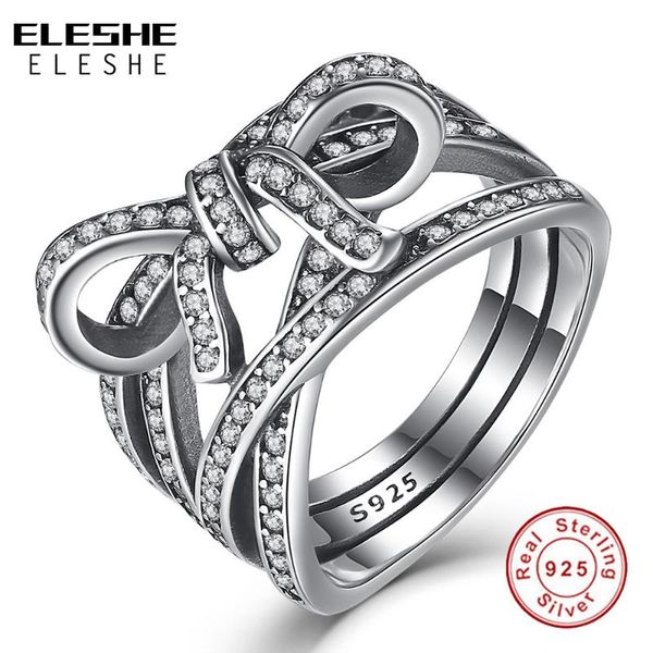 eleshe authentic 100% 925 sterling silver big bow knot&infinity sentiment finger rings crystal cz women rings wedding jewelry, Golden;silver
eleshe authentic 100% 925 sterling silver big bow knot&infinity sentiment finger rings crystal cz women rings wedding jewelry, Golden;silver