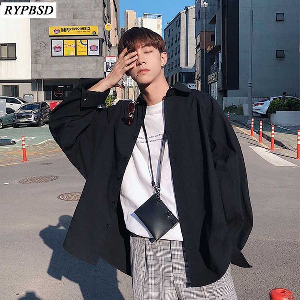 men dress shirts long sleeve korean fashion casual harajuku shirt men solid color single breasted loose cotton male casual shirt, White;black
men dress shirts long sleeve korean fashion casual harajuku shirt men solid color single breasted loose cotton male casual shirt, White;black