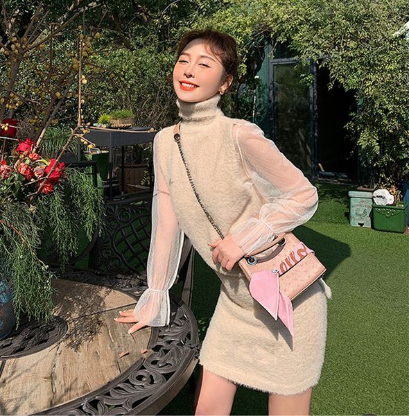 2020 new women 100% real mink cashmere sweater female turtleneck sleeveless vest with skirt set slim sable short skirt jns003, White
2020 new women 100% real mink cashmere sweater female turtleneck sleeveless vest with skirt set slim sable short skirt jns003, White