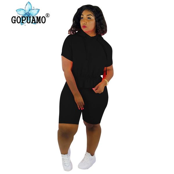 plus size two piece set summer clothes for women short sleeve ruffles hooded and knee-length shorts casual club, White
plus size two piece set summer clothes for women short sleeve ruffles hooded and knee-length shorts casual club, White