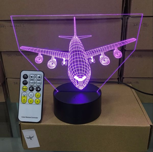 remote control air plane 3d light led table lamp illusion night light 7 colors changing mood lamp 3aa battery powered usb lamp 
remote control air plane 3d light led table lamp illusion night light 7 colors changing mood lamp 3aa battery powered usb lamp