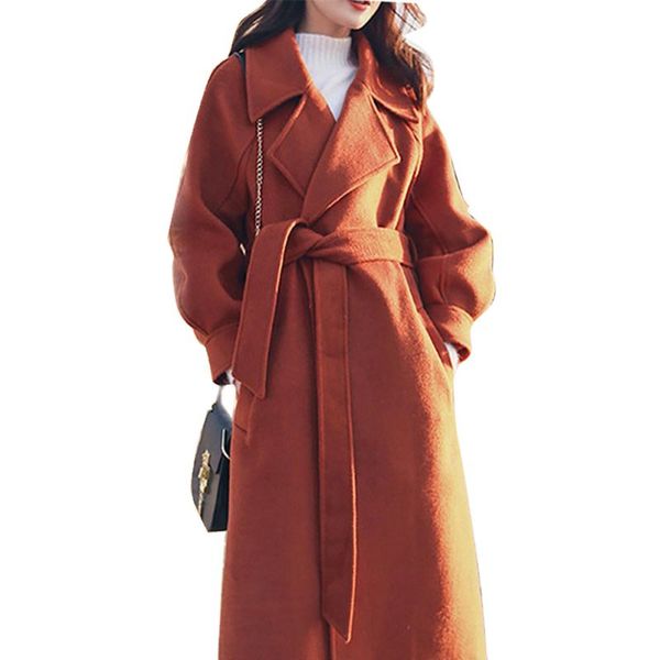 plus size wool coats turn-down collar adjustable belt loose wool blends winter coat women elegant long solid coats female, Black
plus size wool coats turn-down collar adjustable belt loose wool blends winter coat women elegant long solid coats female, Black